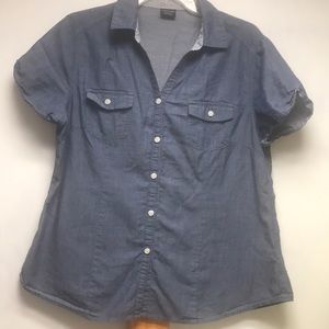 Faded Glory -button down shirt- L-(12-14)